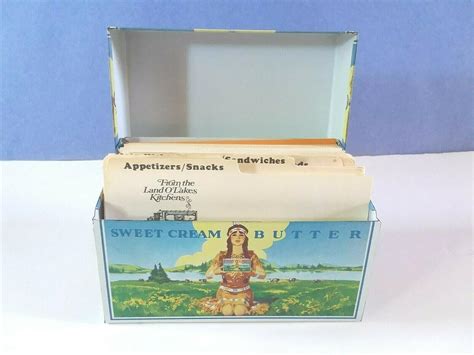 land o lakes metal recipe box|Vintage Land O Lakes Metal 3x5 Recipe Box Full Of .